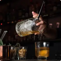 pouring cocktail